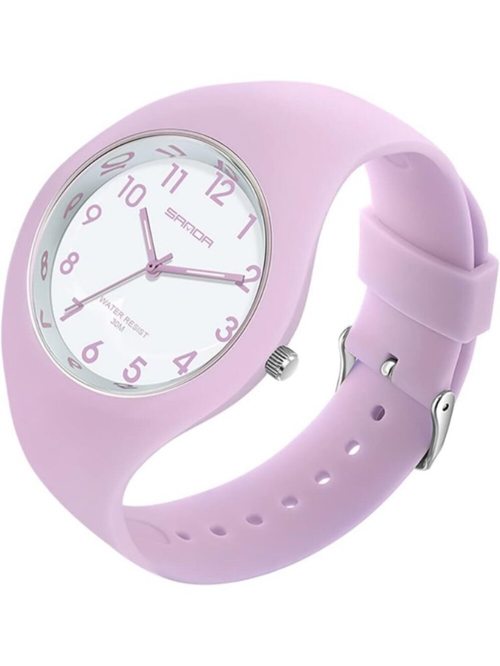 Women's Purple Analog Silicone Jelly Strap Japanese Quartz Movement Watches